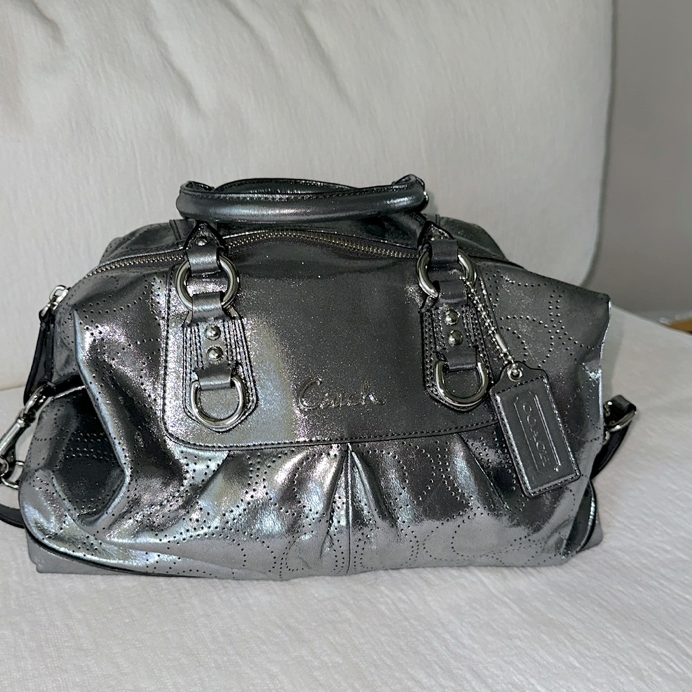 Coach Ashley Perforated  Leather Satchel Handbag